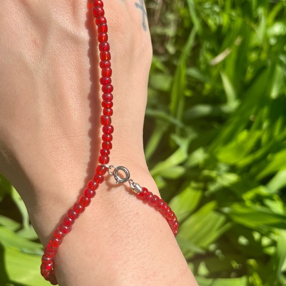 Red Bead Hand Chain - Picture 3 of 5